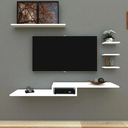 Ver imagem 1 de Kit Rack Suspenso Tv Com 4 Nichos Premium Organizador Livros
