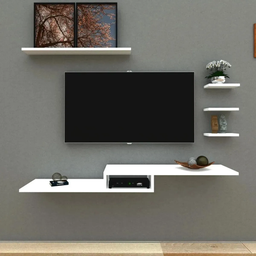 Kit Rack Suspenso Tv Com 4 Nichos Premium Organizador Livros - 1 Kit Rack Suspenso Tv Com 4 Nichos Premium Organizador Livros - 1