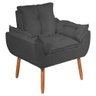 Kit 2 Poltronas Decorativa Opala Tecido Suede Cinza Grafite Pés Palito - Wd Decor - 3