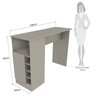 Bancada Balcão Bistrô para Cozinha Gourmet 1 Porta 2 Nichos com Garrafeiro  - 4