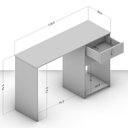 Ver imagem 3 de Escrivaninha Filadélfia 2 Gavetas 120cm Espresso Móveis Branco