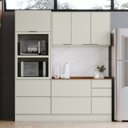 Ver imagem 1 de Cozinha Compacta 100% MDF com Torre Quente 2 Fornos e Balcão Pia Tampo Fineze