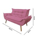 Ver imagem 3 de Namoradeira Opala Pés Palito Sued Rose - Kimi Design
