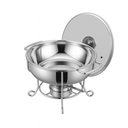 Ver imagem 2 de Rechaud Dourado Rm Redondo em Aço Inox Banho Maria com Fogareiro 6 L Buffet