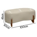Ver imagem 3 de Banqueta Decorativa Orgânica Puff Thor 100cm para Sala e Quarto Bouclé:bege
