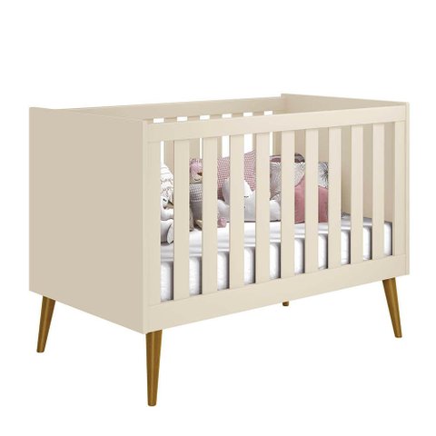 Berço Mini Cama Noah com Pés em Madeira - Areia