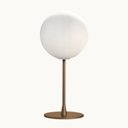 Ver imagem 1 de Abajur Design Sfera Vidro 12cm Lampada G9 Inclusa Luz Quente:Dourada