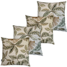Kit 4 Capa de Almofada Belize Folhas Fundo Bege Impermeável 45cmx45cm - 1