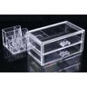 Organizador Porta Maquiagem Acrilico com 2 Gavetas Maleta para Cosmeticos Esmaltes Batom Pincel e Jo - 4