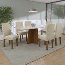 Ver imagem 1 de Conjunto Sala de Jantar Amalia 1 Mesa 160cm com 6 Cadeiras Vênus Móveis