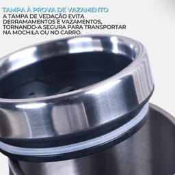 Caneca Viagem Térmica 457ml com Alça - Azul - 4