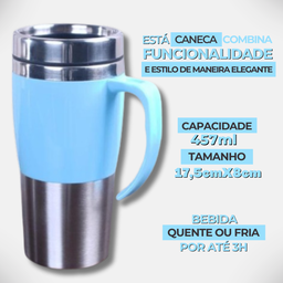 Caneca Viagem Térmica 457ml com Alça - Azul - 2