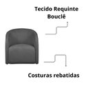Ver imagem 7 de Kit 02 Poltrona Recepção Sala Lara Tecido Requinte Bouclê Cor:cinza