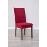 Kit Capa de Cadeira 6 Peças Suede Veludo Sala de Jantar Protege o Estofado Renova o Visual Vermelho - 3