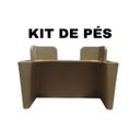 Ver imagem 3 de Pé Canto Gabinete Pezinho P/ Armário Rack Estante Guarda Roupas Kit 4 Ivy:amêndoa Caramelo