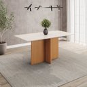 Ver imagem 1 de Mesa de Jantar 6 Lugares 160cm Tampo MDF Canto Reto Lana