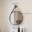 Ver imagem 2 de Espelho Grande Redondo 60cm com Alça de Parede para Quarto Sala Closet Aro Preto Couro Marrom