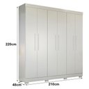 Ver imagem 3 de Guarda Roupa Casal Flórida 6 Portas Branco Acetinado - Tigus