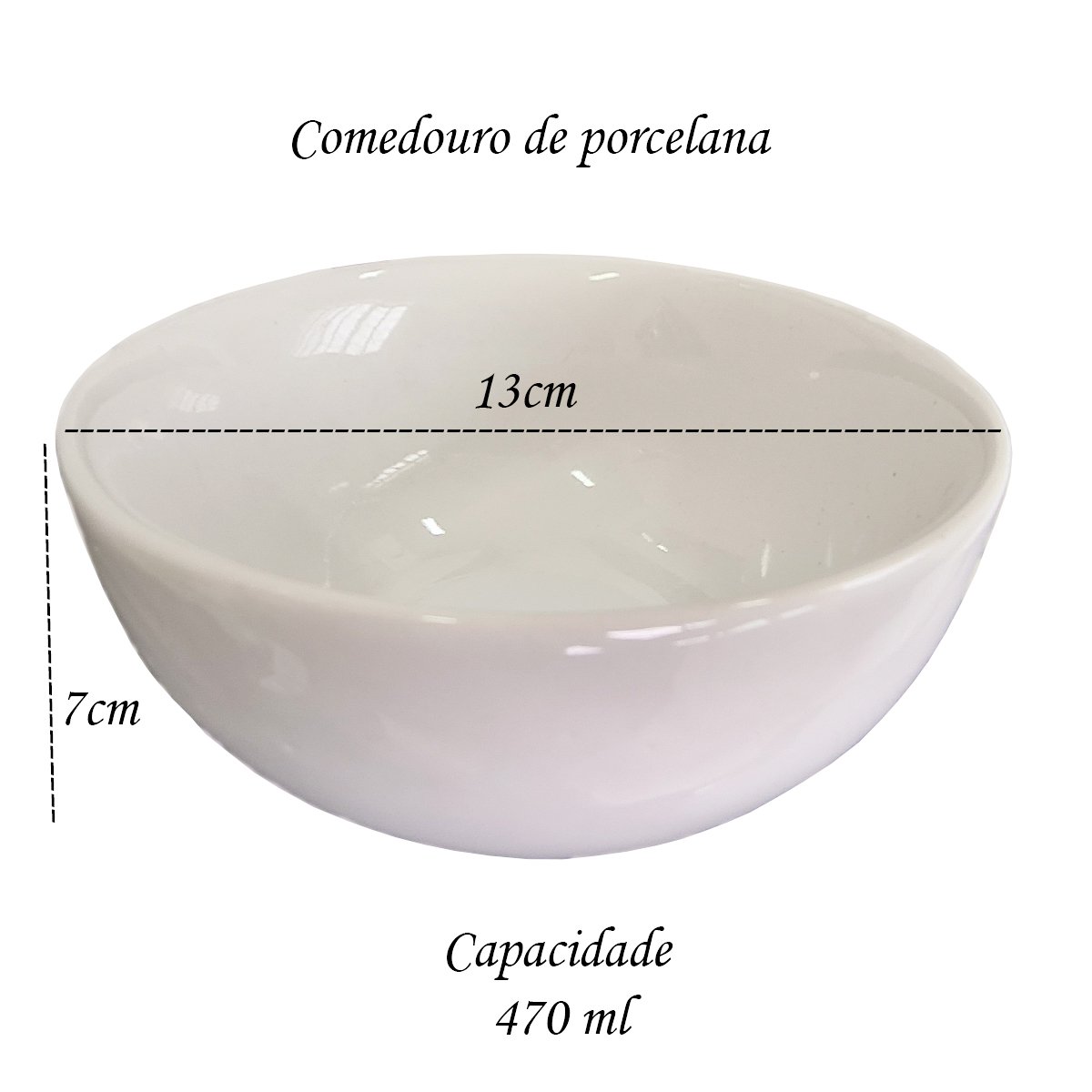 Comedouro Pote Ração Pet Louça Porcelana Água Comida - 2