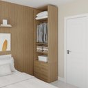 Ver imagem 1 de Guarda-Roupa 2 Módulos 3 Prateleiras 3 Gavetas Frame CabeCasa MadeiraOriginals