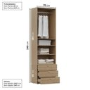Ver imagem 5 de Guarda-Roupa 2 Módulos 3 Prateleiras 3 Gavetas Frame CabeCasa MadeiraOriginals