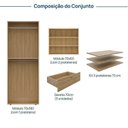Ver imagem 4 de Guarda-Roupa 2 Módulos 3 Prateleiras 3 Gavetas Frame CabeCasa MadeiraOriginals