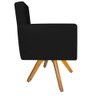 Kit 03 Poltronas Arenzza Base Giratória de Madeira Suede Preto - Florenzze Móveis - 4