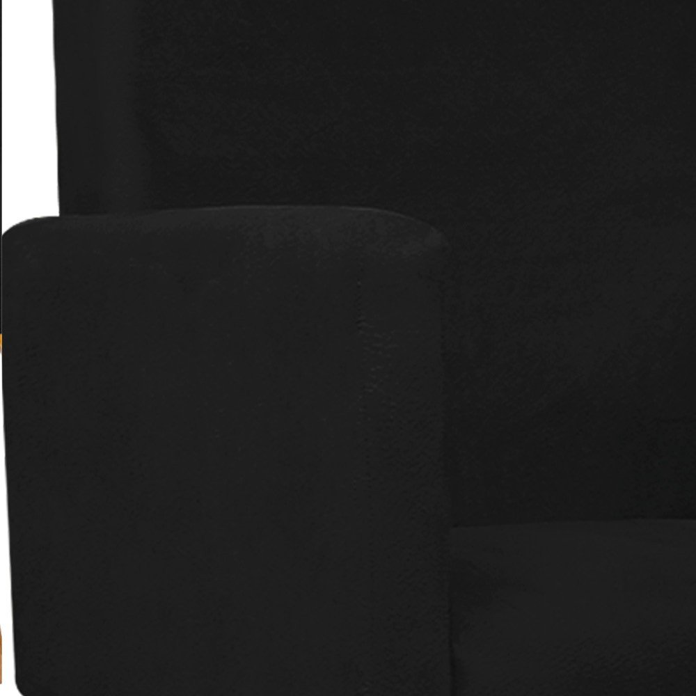 Kit 03 Poltronas Arenzza Base Giratória de Madeira Suede Preto - Florenzze Móveis - 6