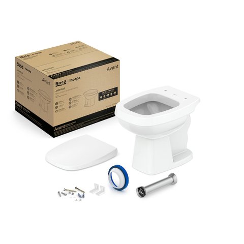 Kit de Bacia Convencional Assento Pp com Queda Amortecida e Complementos de Instalação Avant Roca