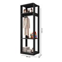 Ver imagem 4 de Guarda Roupa Módulo para Closet 1 Cabideiro 3 Prateleiras Titan Espresso Móveis