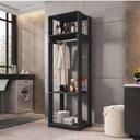 Ver imagem 1 de Guarda Roupa Módulo para Closet 1 Cabideiro 3 Prateleiras Titan Espresso Móveis