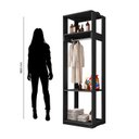 Ver imagem 5 de Guarda Roupa Módulo para Closet 1 Cabideiro 3 Prateleiras Titan Espresso Móveis