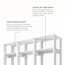 Ver imagem 5 de Closet Casal Modulado com 3 Cabideiros 1 Porta 2 Gavetas Branco Velluto Titan