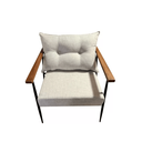 Ver imagem 4 de Poltrona Luke Design Sofisticado em Linho Base Preta com Pintura Epóxi Durável