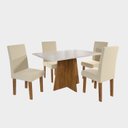 Ver imagem 2 de Conjunto Sala de Jantar Florence 1 Mesa 120cm com 4 Cadeiras Vênus  Móveis