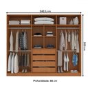 Ver imagem 4 de Guarda-roupa Casal Porto 6 Portas 4 Gavetas Freijó/creme - Politorno