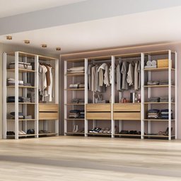 Guarda-roupas Closet Modulado 405cm 6 Peças com 6 Gavetas e Cabideiros Multimóveis Mp4322 - 1