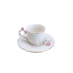 Conj 6 Xícaras Café Porcelana Flower Round Colorido 100ml - 4