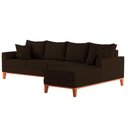 Ver imagem 3 de Sofá 4 Lugares Beny com Chaise Direito Corino Marrom
