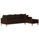 Ver imagem 4 de Sofá 4 Lugares Beny com Chaise Direito Corino Marrom