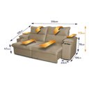 Ver imagem 3 de Sofá Retrátil Tesla 3,10m Usb e Porta Copo Suede