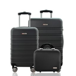 Kit 2 Malas Viagem Rígida Expansiva Tsa Bordo 10kg Média 23kg Rodas Duplas 360º e Frasqueira Gladiad - 1