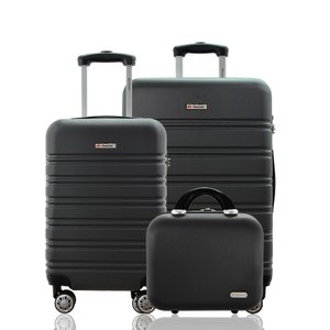 Kit 2 Malas Viagem Rígida Expansiva Tsa Bordo 10kg Média 23kg Rodas Duplas 360º e Frasqueira Gladiad