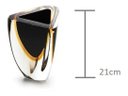 Ver imagem 2 de Vaso Triangular N4-e (preto/âmbar/cristal) - Cá D'oro - 5428