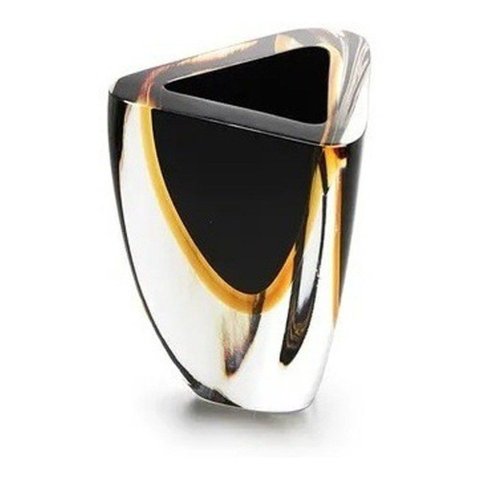 Vaso Triangular N4-e (preto/âmbar/cristal) - Cá D'oro - 5428