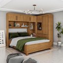 Ver imagem 1 de Guarda Roupa Sevilha com Espelho e Cama Casal Carioca Móveis Cinamomo
