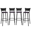 Ver imagem 1 de Kit 4 Banquetas para Bancada Banco Alto Junco Preto Balcão Cozinha Gourmet Bar Área de Lazer Piscina