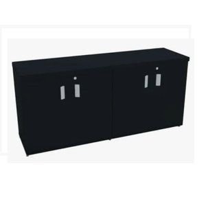Armario Baixo Duplo Savoia Tampo 40mm 160x46,5x75 Preto