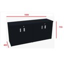 Ver imagem 2 de Armario Baixo Duplo Savoia Tampo 40mm 160x46,5x75 Preto