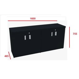 Armario Baixo Duplo Savoia Tampo 40mm 160x46,5x75 Preto - 2